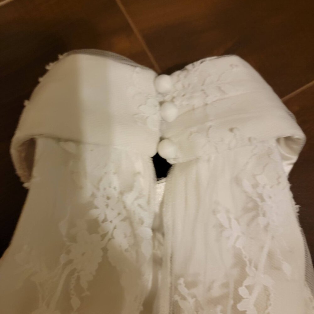 BHLDN Lace Halter Ruffle Peekaboo Maxi Dress Wedding Whimsical Romantic Womens S - Picture 8 of 10